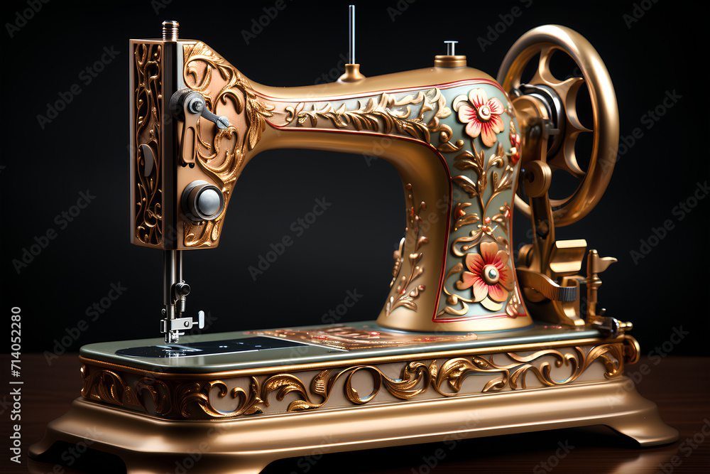 Antique sewing machine used during the sixties and seventies. on generative AI 