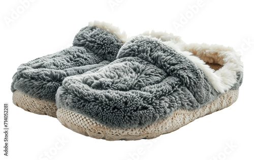 Cozy Soft Fleece Lined Slippers on Transparent Background
