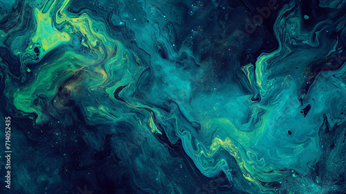 Cerulean and Neon Green Marble background
