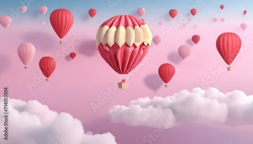 Skyward Serenity: Floating Hot Air Balloons Embrace the Clouds"