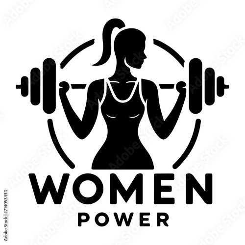 Woman Gym Logo vector art illustration black color