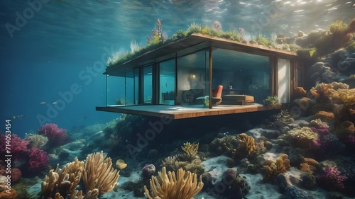 Home in Underwater Background Very cool