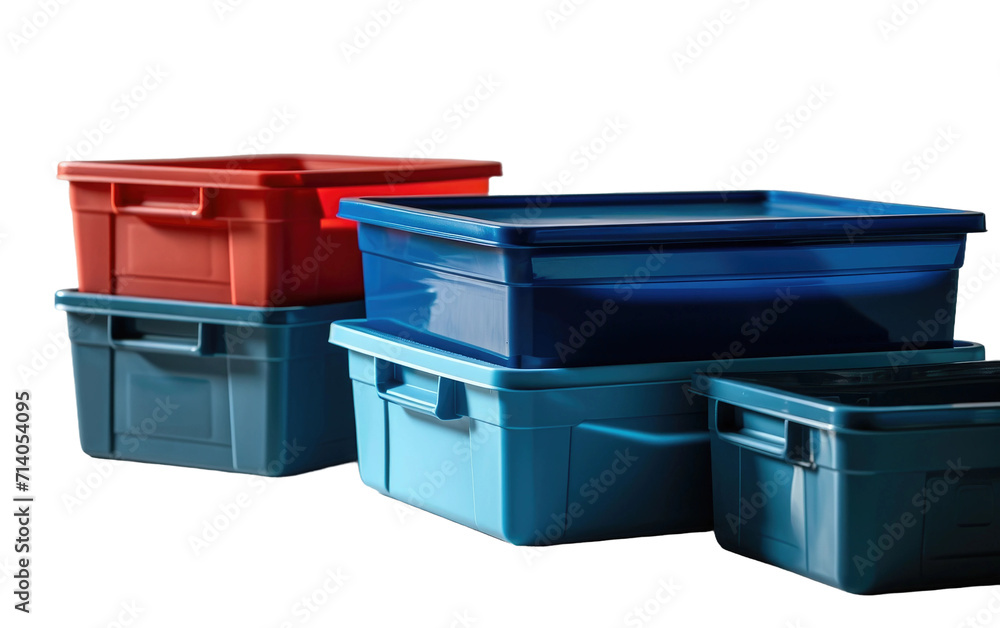 Stackable Plastic Storage on Transparent Background Stackable Plastic Storage on Transparent Background