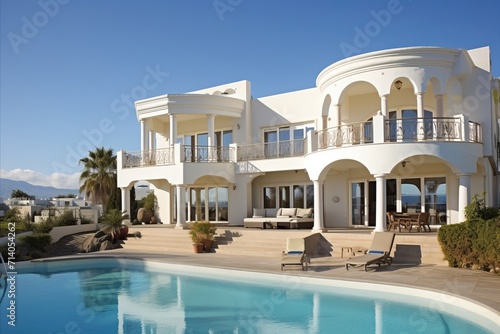 Luxurious mediterranean villa with pool, perfect for summer getaway and vacation
