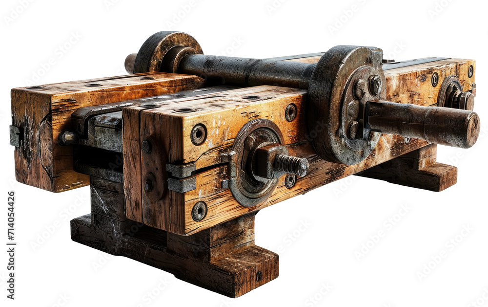 Heavy duty Bench Vise Fixture on Transparent Background