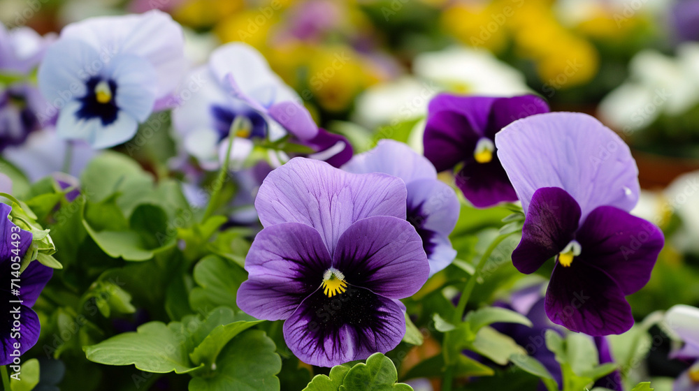 Spring background. Garden Pansy or Viola Wittrockiana Is Type Of Large-Flowered Hybrid Plant Cult . Copy paste area for texture Spring background. Garden Pansy or Viola Wittrockiana Is Type Of Large-Flowered Hybrid Plant Cult . Copy paste area for texture