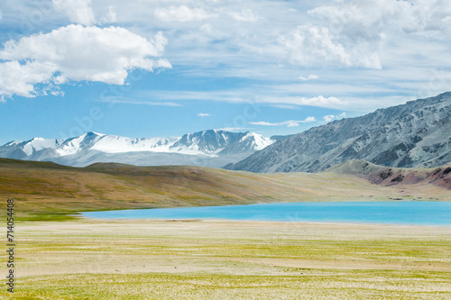 Tso Moriri, a high-altitude lake in the Himalayas, Ladakh, mountain lake, India photo