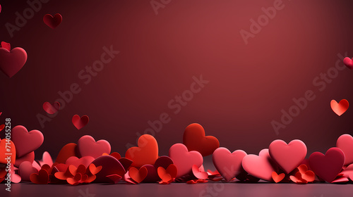 Valentine's Day, love and romance background, background with heart shapes