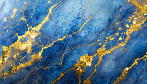 Marble Majesty: Blue Elegance Elevated by Shimmering Gold