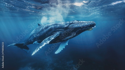 Gentle Whales Gliding Through the Ocean- A Majestic Wildlife Spectacle © AgungRikhi