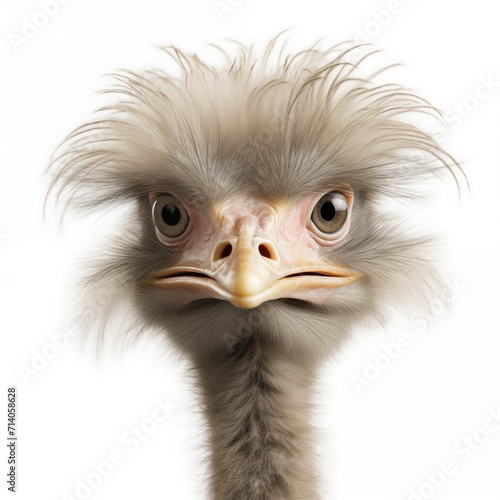 portrait of a young african ostrich, head of an ostrich bird, ostrich portrait