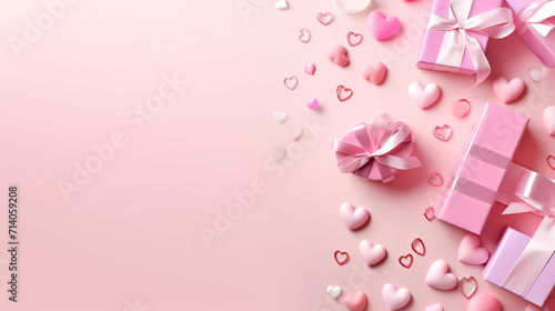 Valentine's Day, love and romance background, background with heart shapes