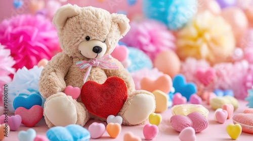 Adorable Valentine's Day Gifts for Kids- Plush Toys and Colorful Heart-shaped Accessories © AgungRikhi