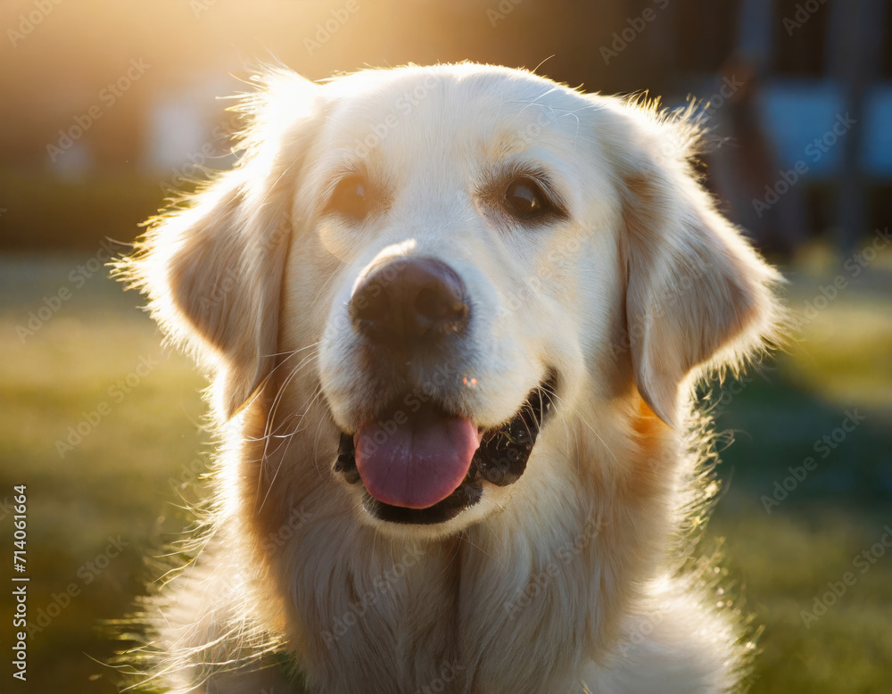 Adorable Labrador Retriever Smiling in Green Grass Adorable Labrador Retriever Smiling in Green Grass