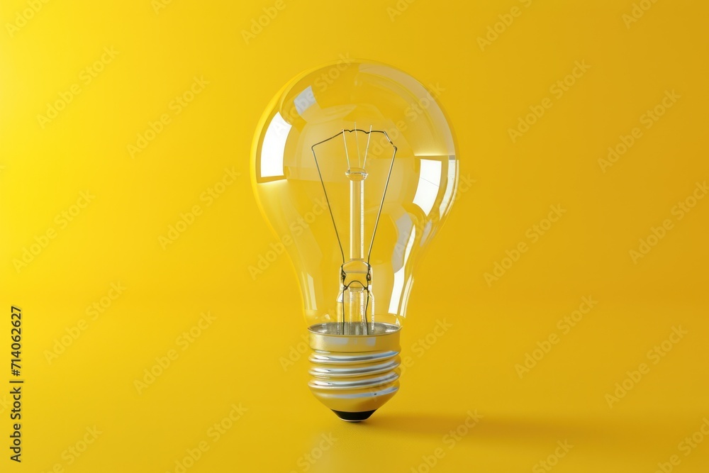 an electric bulb on a yellow background an electric bulb on a yellow background