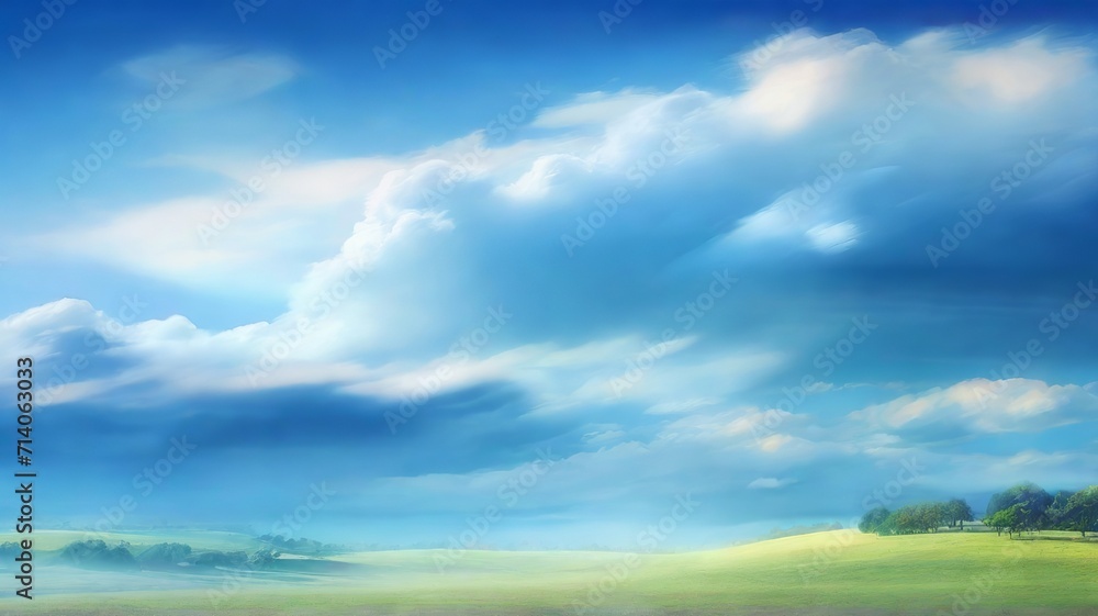 A painting of lake with a mountain landscape scene background, Generative Ai A painting of lake with a mountain landscape scene background, Generative Ai