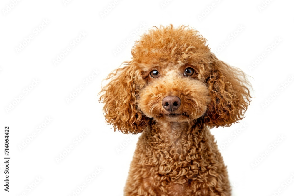 A brown poodle on a white background A brown poodle on a white background
