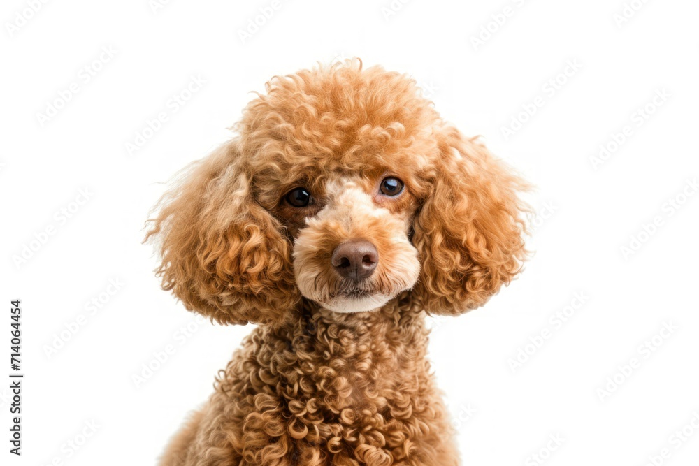 A brown poodle on a white background A brown poodle on a white background