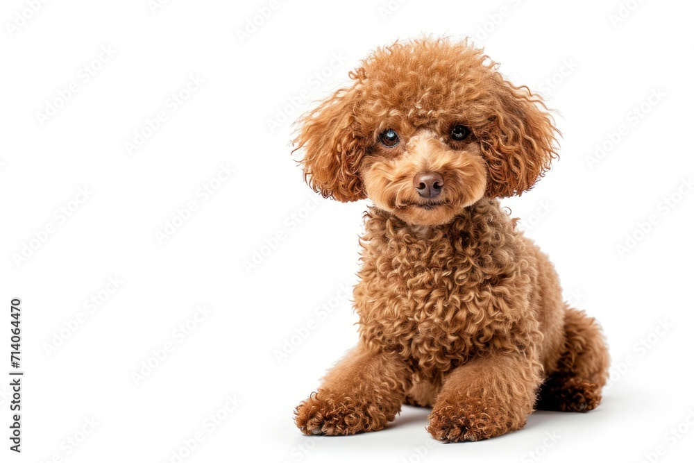 A brown poodle on a white background A brown poodle on a white background