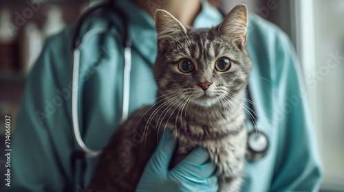 Cat at the veterinarian