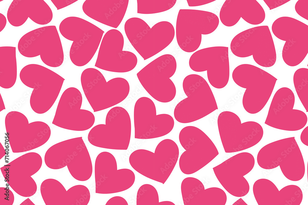 Vector love heart pattern, vector hand drawn Valentine's Day pattern, Valentine's Day background.