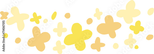 シンプルにデフォルメした春らしい菜の花のフレーム風イラスト
