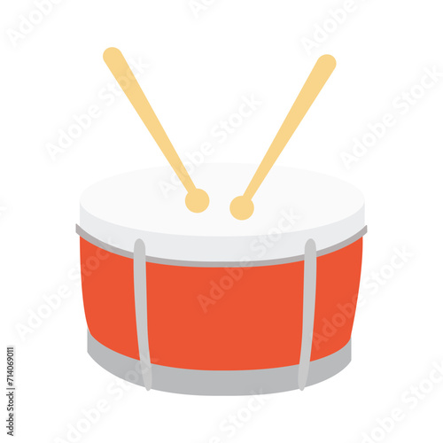 A drum shown with drumsticks emoji vector symbol illustration