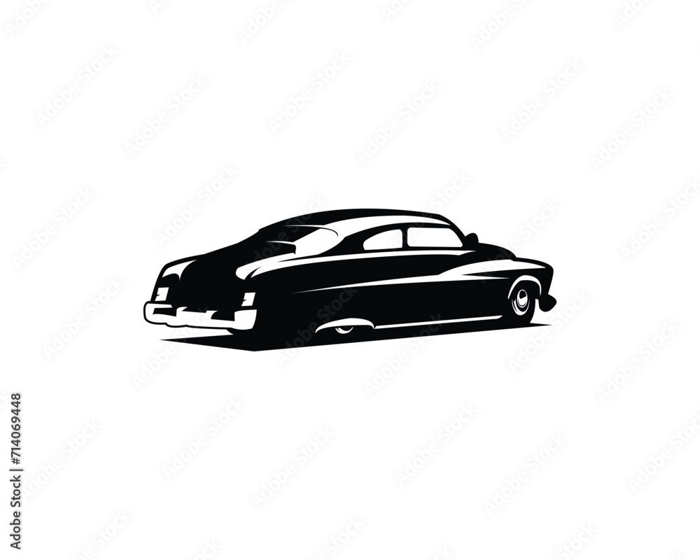Naklejka premium 1949 Mercury coupe car isolated on white background side view. Best for badges, emblems, icons, logos, car industry and available in eps 10.