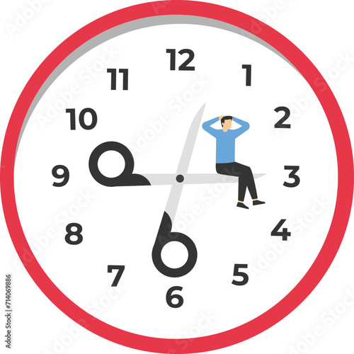 Time management, deadline, business working process organization, taxation problem for wealth accumulation, Vector illustration design concept in postcard template
