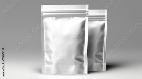 Aluminum Foil Packaging Mockup isolated. Food Blank foil bag mockup isolated. Blank Food Pouch Aluminum Foil Pack Mockup. Mockup.