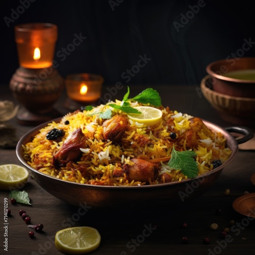 Hyderabadi Chicken Biryani Food Photos