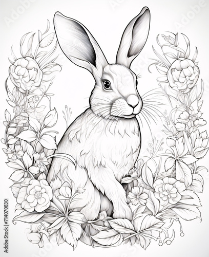  Captivating coloring pages showcase a beautiful rabbit in various settings, providing a delightful and creative activity for artists of all ages to add their imaginative hues.