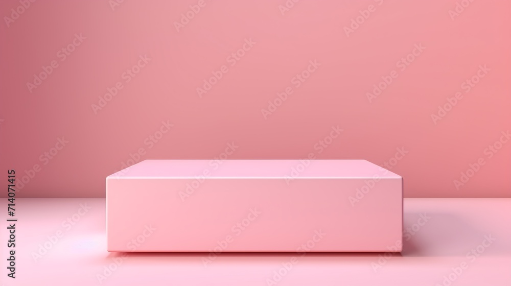 Transform your cosmetic beauty and fashion banner with a pink podium, crafting a minimal product display pedestal in an empty studio scene for a captivating concept. Generative Ai Transform your cosmetic beauty and fashion banner with a pink podium, crafting a minimal product display pedestal in an empty studio scene for a captivating concept. Generative Ai