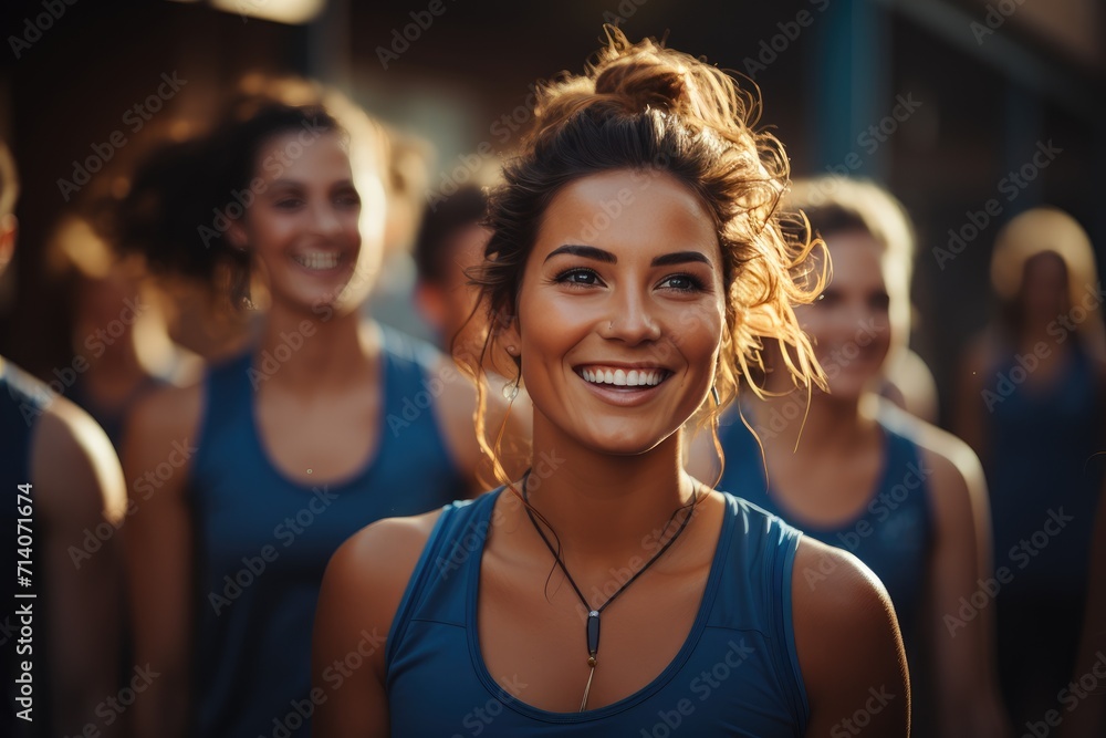 A cheerful group of stylish ladies bask in the warm sunlight, their genuine smiles lighting up their faces as they show off their fashionable sleeveless shirts and necklaces