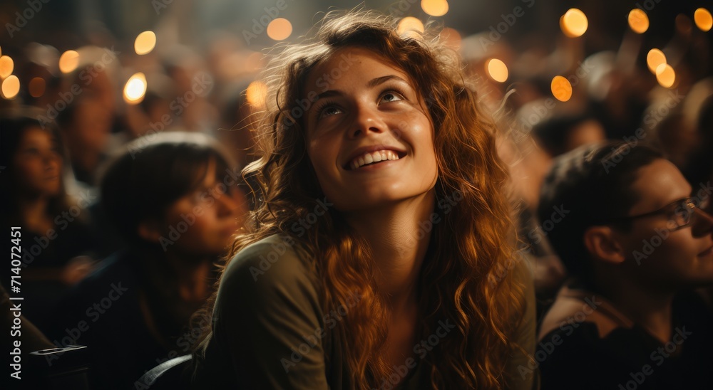 As the candlelit night illuminated her smile, a woman stood confidently amongst a crowd of diverse faces, each one reflecting the beauty and resilience of the human spirit As the candlelit night illuminated her smile, a woman stood confidently amongst a crowd of diverse faces, each one reflecting the beauty and resilience of the human spirit