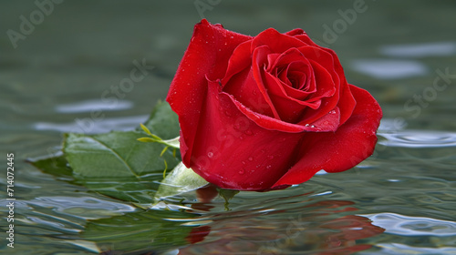 red rose with water drops