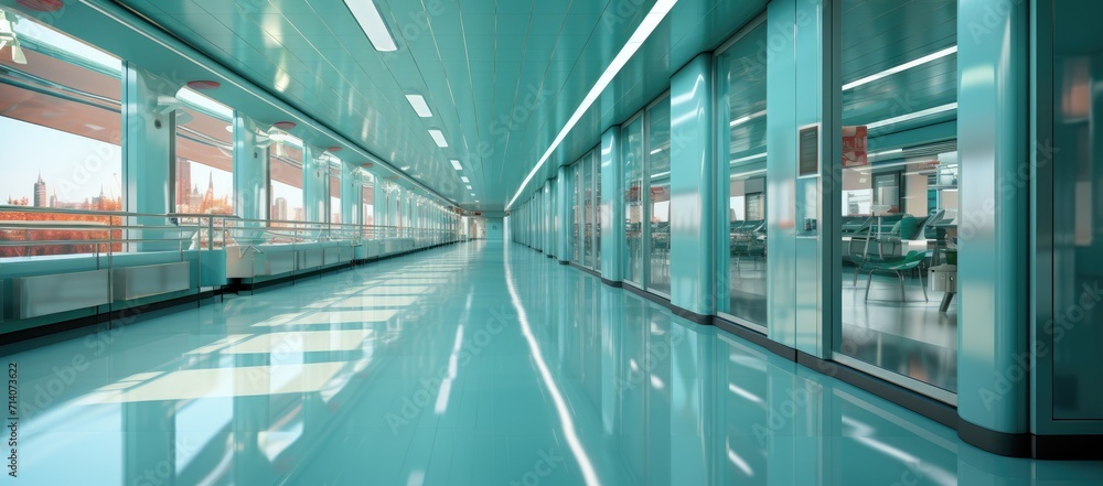 An ethereal passage lined with gleaming glass doors, reflecting the modernity and elegance of the building's aluminum fixtures and capturing the essence of the indoor space through its transparent ma An ethereal passage lined with gleaming glass doors, reflecting the modernity and elegance of the building's aluminum fixtures and capturing the essence of the indoor space through its transparent ma