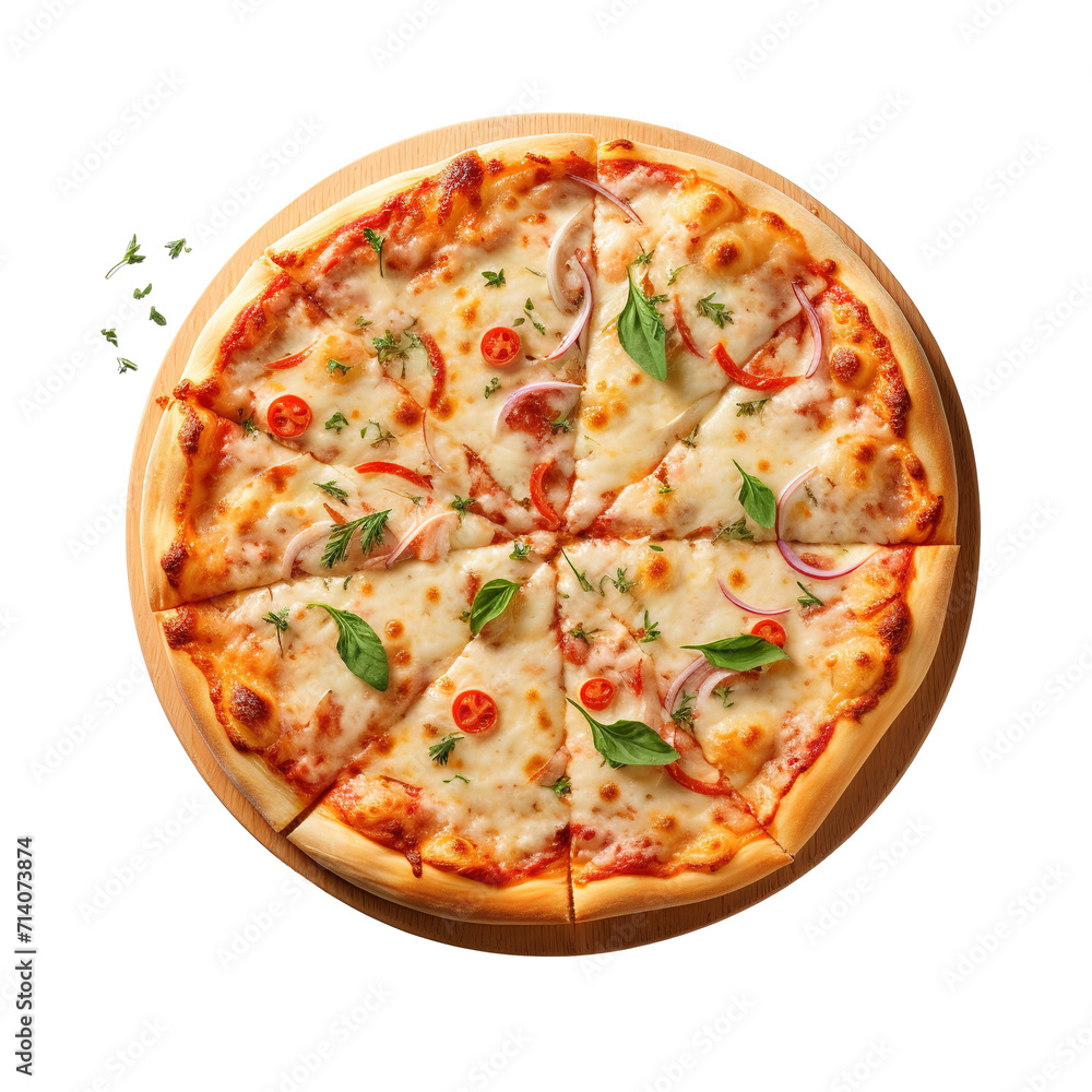 Pizza Isolated on transparent background. Generative AI