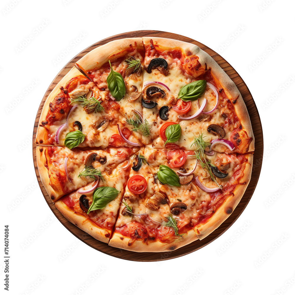 Pizza Isolated on transparent background. Generative AI Pizza Isolated on transparent background. Generative AI