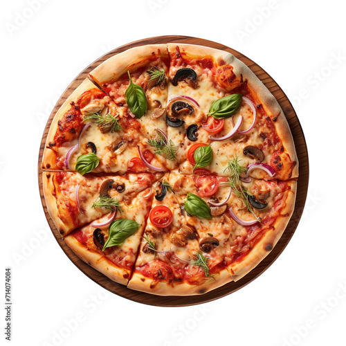 Pizza Isolated on transparent background. Generative AI