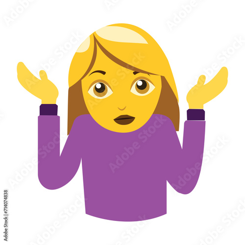 Woman shrugging shoulders face emoji