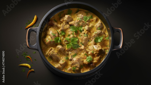 A pot of flavorful and aromatic lamb korma, a must-try dish during Ramadan
