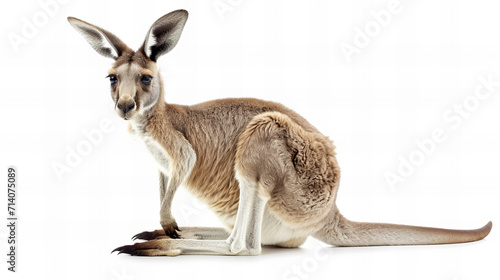 portrait of kangaroo isolated on white background