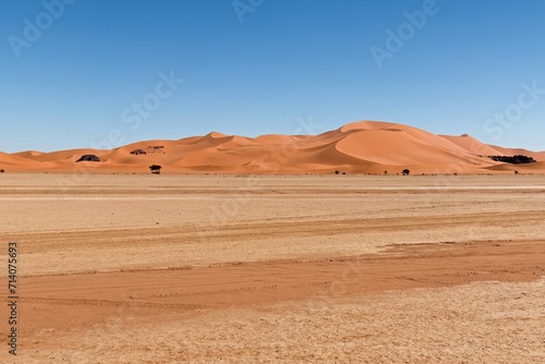 Sands dunes in Tadrart Rouge  Tassili n Ajjer National Park. Sahara  Algeria  Africa.