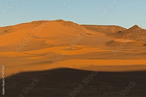 Sand Dunes Noires in Tadrart Rouge, Tassili n Ajjer National Park. Sahara, Algeria, Africa.