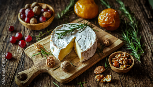 QUEIJO BRIE ASSADO COM FRUTAS E ALECRIM photo