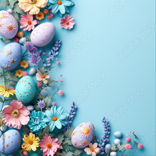 an Easter background with an easter egg frame