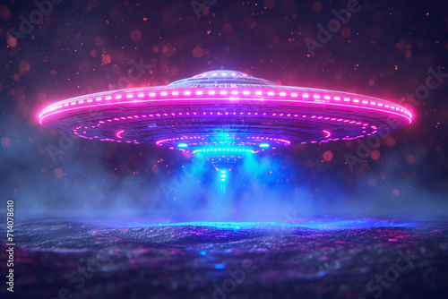 science fiction neon ufo portrait sightings