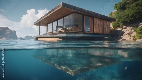 Home in Ocean Background Very cool