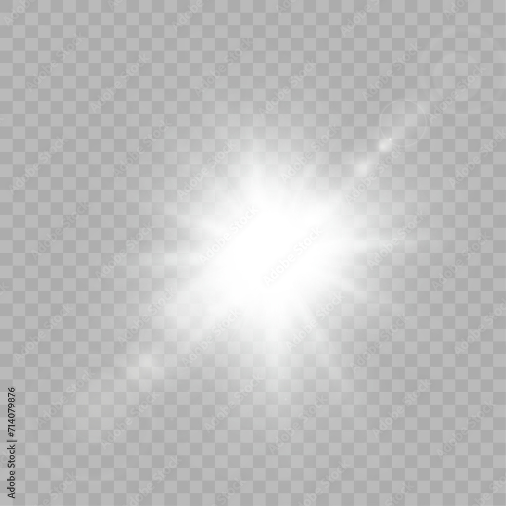 Realistic sun rays. Bright sun effect glow abstract glitter light effect sun glows isolated vector illustration Realistic sun rays. Bright sun effect glow abstract glitter light effect sun glows isolated vector illustration